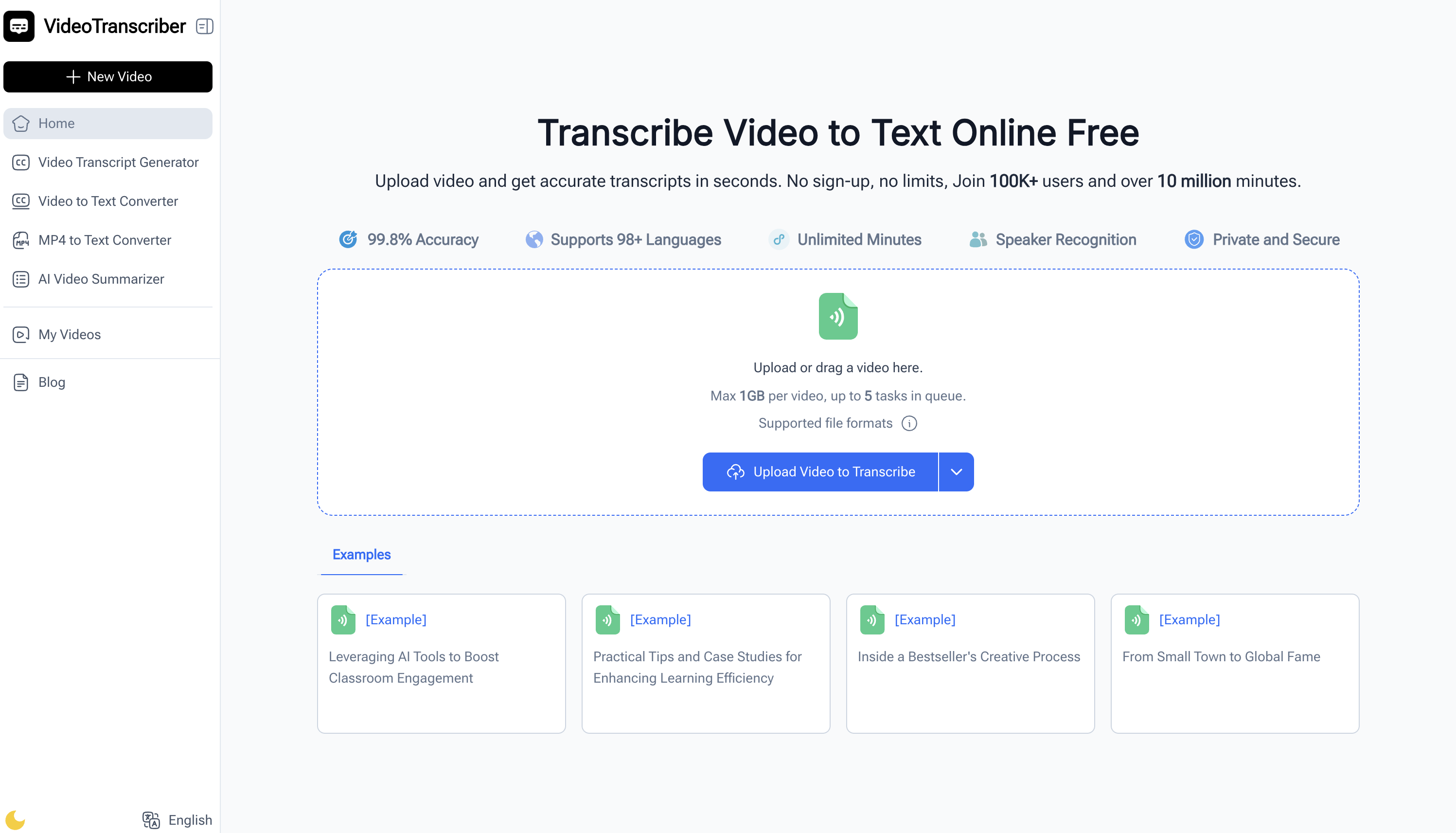 Video Transcriber AI