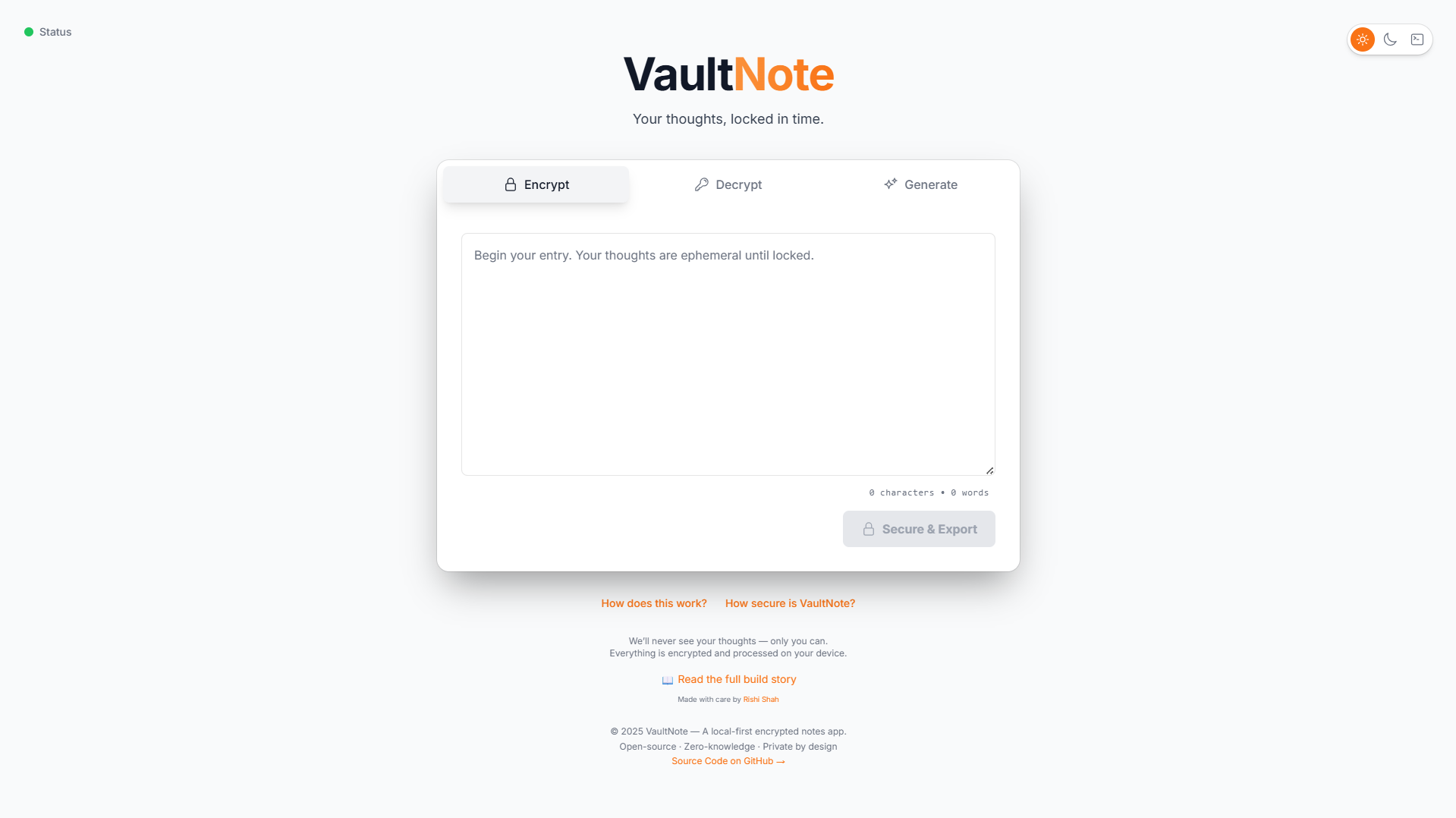 Vault Note