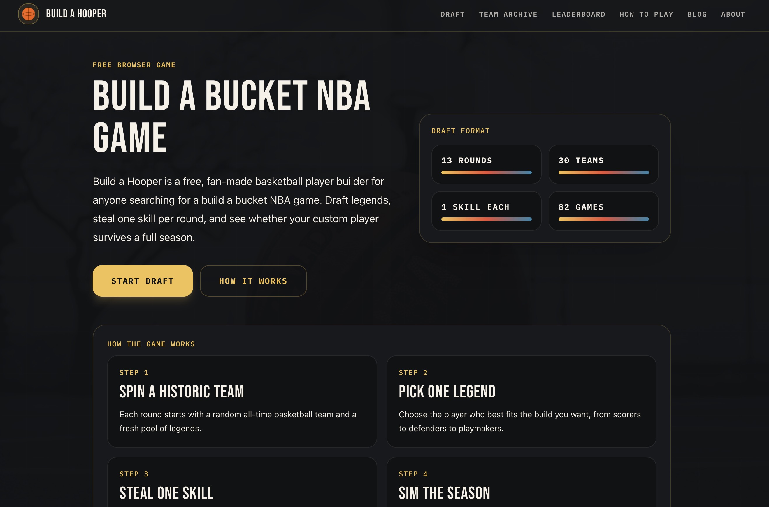 Build a Bucket NBA Game